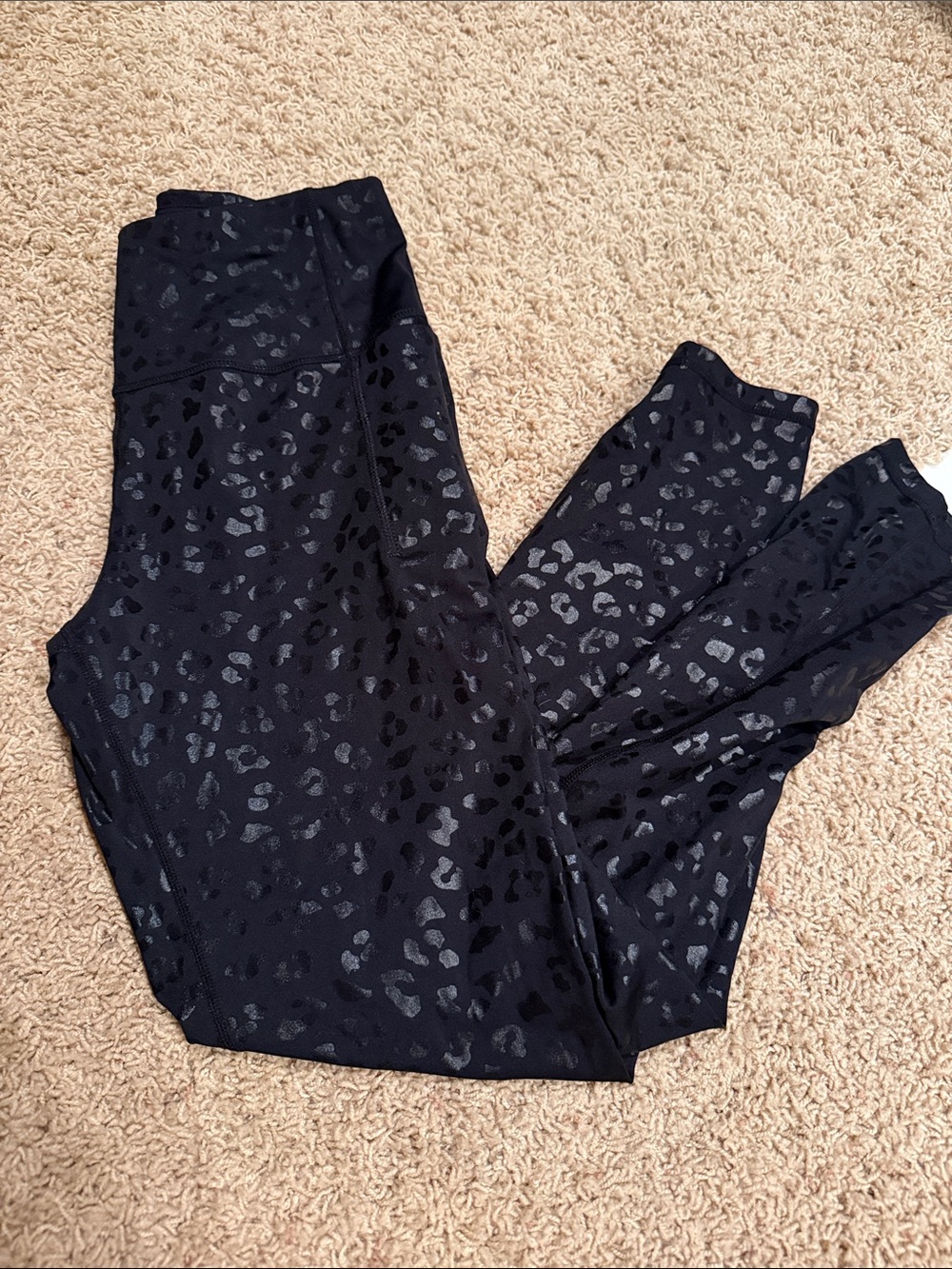 High-Waist Black Leopard Print Leggings